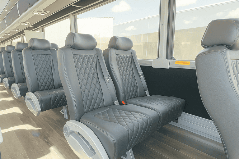 interior of Charter Bus Rental Grand Prairie charter bus